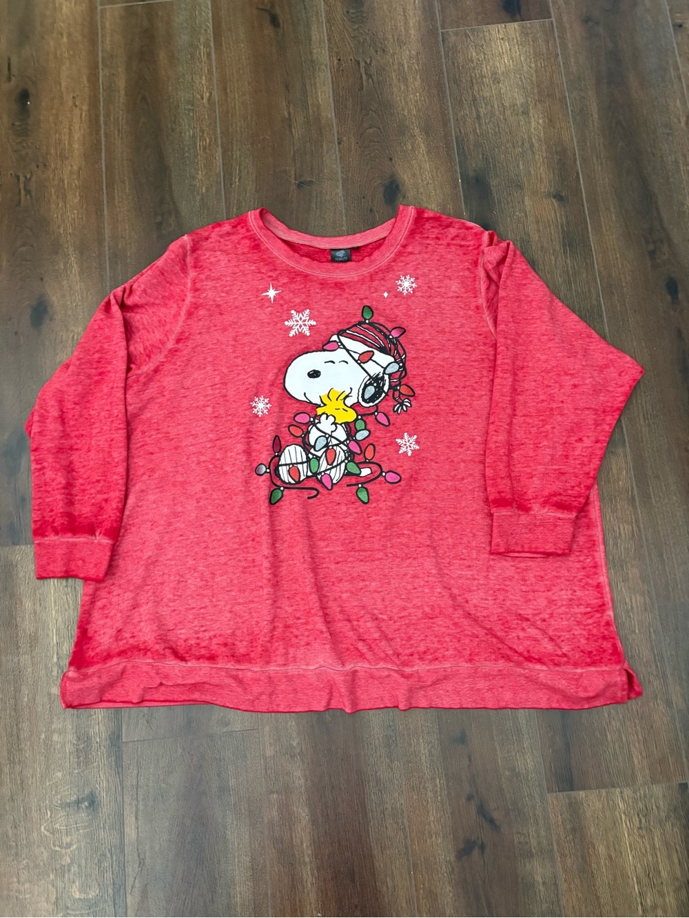 Lane Bryant Peanuts Red Snoopy & Woodstock Holiday Crewneck Sweatshirt